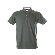 Polo unisex verde da personalizzare, a manica corta in jersey Valencia