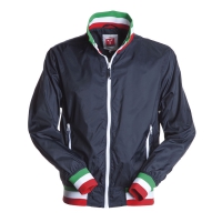 Giubbino uomo blu navy/Italia da personalizzare, con colletto e zip lunga United