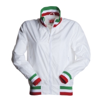 Giubbino sfiancato da donna bianco/Italia da personalizzare, con colletto e zip lunga United Lady