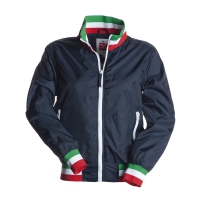 Giubbino sfiancato da donna blu navy/Italia da personalizzare, con colletto e zip lunga United Lady