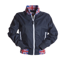 Giubbino sfiancato da donna blu navy/UK da personalizzare, con colletto e zip lunga United Lady