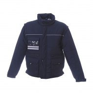 Giubbino unisex blu navy da personalizzare, con zip lunga New Scotland