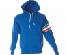 Felpa unisex blu royal da personalizzare, con zip lunga e fascia tricolore Verona