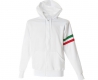 Felpa unisex bianca da personalizzare, con zip lunga e fascia tricolore Verona