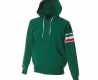 Felpa unisex verde da personalizzare, con zip lunga e fascia tricolore Verona