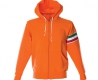 Felpa unisex arancione da personalizzare, con zip lunga e fascia tricolore Verona