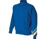 Felpa unisex blu royal da personalizzare, con zip lunga e tricolore su braccio Pesaro