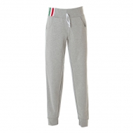 Pantalone in felpa unisex grigio melange da personalizzare, con dettaglio tricolore Palermo