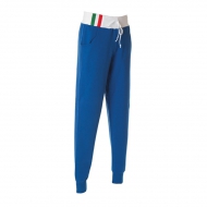 Pantalone in felpa unisex blu royal da personalizzare, con dettaglio tricolore Palermo