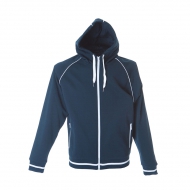 Felpa unisex blu navy da personalizzare, zip lunga, cappuccio Coimbra Man