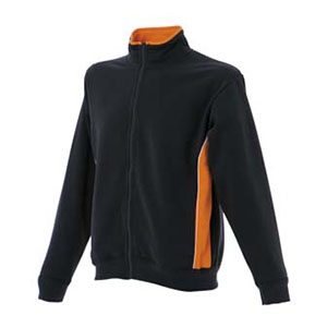 Felpa unisex bicolore nero/arancione da personalizzare, con zip lunga Cagliari