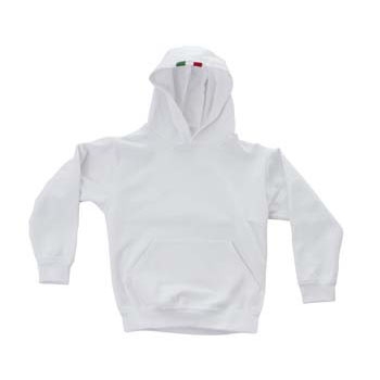 felpa bianca con cappuccio bambino