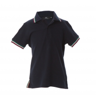 Polo blu navy bambino a manica corta in piqué Aosta