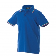 Polo blu royal bambino a manica corta in piqué Aosta