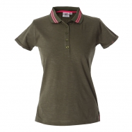 Polo donna bicolore verde militare/fuxia da personalizzare, a manica corta Tenerife Lady