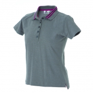 Polo donna bicolore grigio/fuxia da personalizzare, a manica corta Tenerife Lady