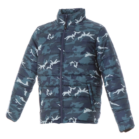 Giubbino unisex camouflage blu da personalizzare, con zip lunga Korea