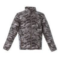 Giubbino unisex camouflage grigio scuro da personalizzare, con zip lunga Korea