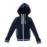 Felpa bambino blu navy da personalizzare, con zip lunga e cappuccio Coimbra Boy