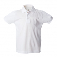 Polo bambino bianca da personalizzare, a manica corta con bottone tricolore Colombia Boy
