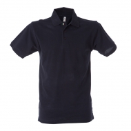 Polo uomo blu navy da personalizzare, a manica corta con bottone tricolore Colombia