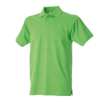 Polo uomo verde chiaro da personalizzare, a manica corta con bottone tricolore Colombia