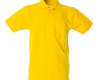 Polo uomo gialla da personalizzare, a manica corta con bottone tricolore Colombia