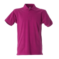 Polo uomo fuxia da personalizzare, a manica corta con bottone tricolore Colombia