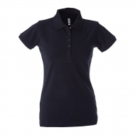 Polo donna blu navy da personalizzare, a manica con bottone tricolore Colombia Lady