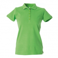 Polo donna verde chiaro da personalizzare, a manica con bottone tricolore Colombia Lady