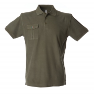 Polo unisex verde militare a manica corta in piqué Mexico