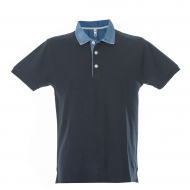 Polo blu navy unisex da personalizzare, manica corta in piqué Granada