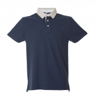 Polo blu navy unisex da personalizzare, manica corta in jersey Auckland