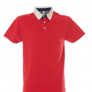 Polo rossa unisex da personalizzare, manica corta in jersey Auckland