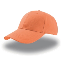 Cappellino arancione da personalizzare 6 pannelli, chiusura con cinturino e velcro Zoom