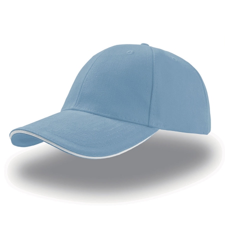 Cappello azzurro da personalizzare, 100% cotone in twill pesante Liberty Sandwich
