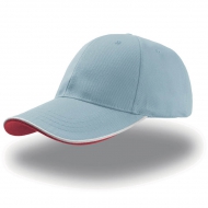 Cappellino azzurro da personalizzare, visiera con piping a contrasto in rilievo Zoom Piping Sandwich