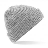 Cappello grigio chiaro da personalizzare, con risvolto Clas Waffle Knit Beanie