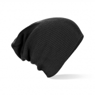 Cappello nero da personalizzare, 100% Acri. Soft-feel Slouch Beanie