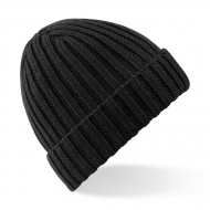 Cuffia nera in maglia a costine da personalizzare Chunky Ribbed Beanie