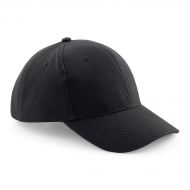 Cappello nero da personalizzare, chiusura con occhiello satinato Heavy Brushed Cotton Cap