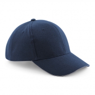Cappello blu nay/beige da personalizzare, chiusura con occhiello satinato Heavy Brushed Cotton Cap