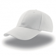 Cappellino bianco da personalizzare 6 pannelli, chiusura con cinturino e velcro Zoom