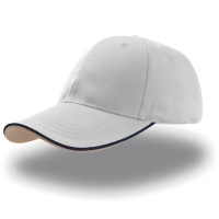 Cappellino bianco da personalizzare, visiera con piping a contrasto in rilievo Zoom Piping Sandwich