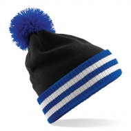 Cappello nero/blu royal/bianco da personalizzare, risvolto di maglia in costina Varsity Beanie