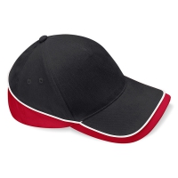 Cappello nero/rosso/bianco da personalizzare, 100% Cot.twill Teamwear Competition Cap