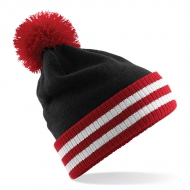 Cappello nero/rosso/bianco da personalizzare, risvolto di maglia in costina Varsity Beanie