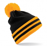 Cappello nero/oro da personalizzare, risvolto di maglia in costina Varsity Beanie