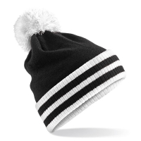 Cappello nero/bianco da personalizzare, risvolto di maglia in costina Varsity Beanie