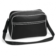 Borsa nera/bianca con tasca frontale da personalizzare Retro Shoulder Bag
